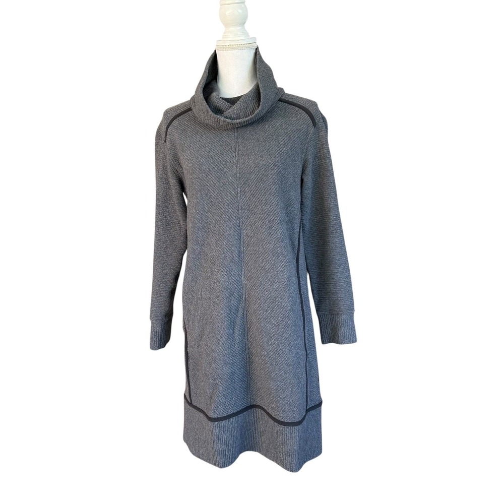 Lululemon Wool Be Nimble Dress Grey Heathered Textured Knit Size 6 LW8ASPS